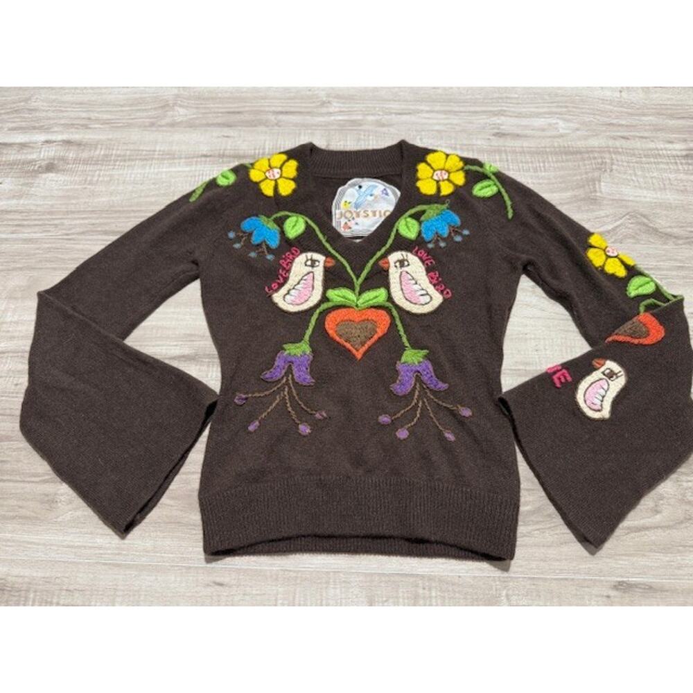 VTG Johnny Was Joystick Hand-Stitched 100% Cashmere Sweater-Size S